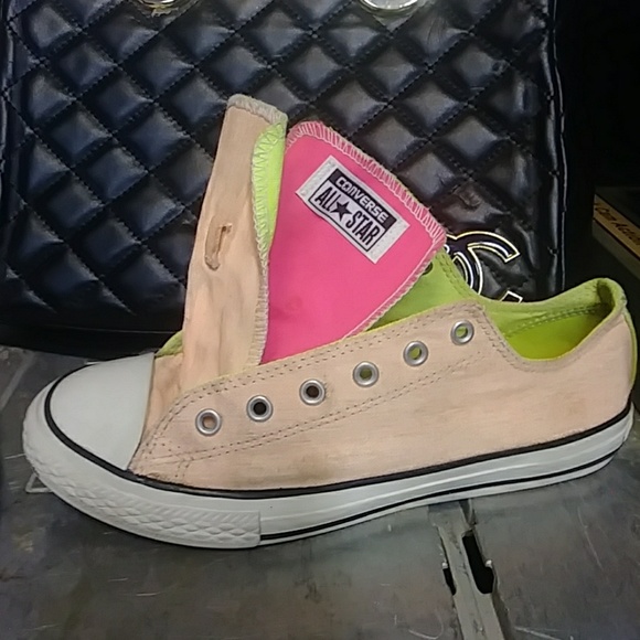 peach colored converse